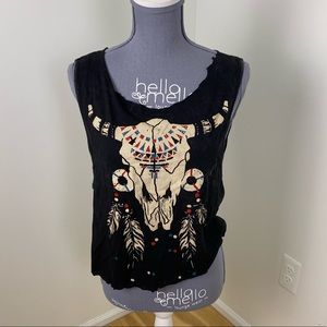 Vox populi Black cutout back tank top medium